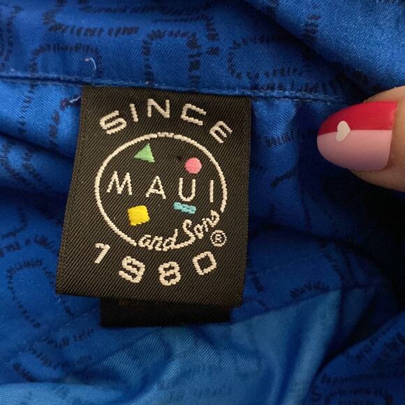 Blue Maui and Sons short sleeve Hawaiian shirt size XL - Picture 8 of 10